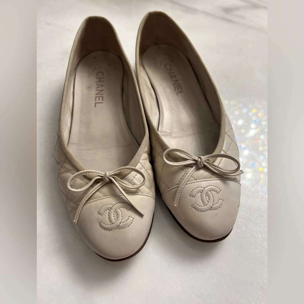 Chanel ballerina 39.5 ivory